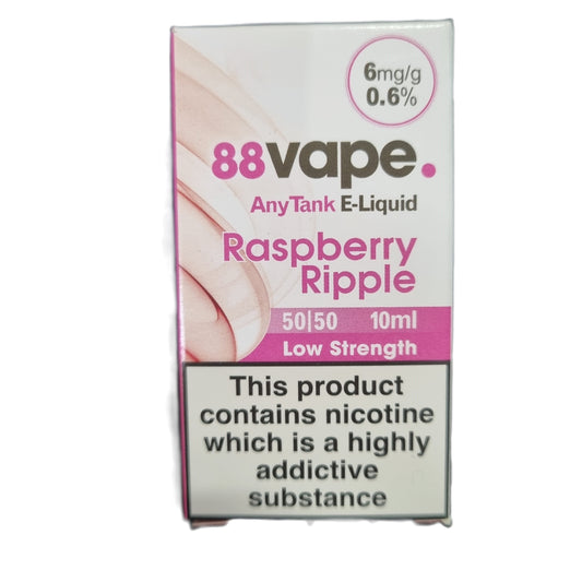 Raspberry Ripple 0.6% (6mg/ml) - 88Vape