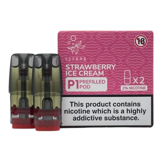 Strawberry Ice Cream - 2 x Elf Bar Mate P1 Pods